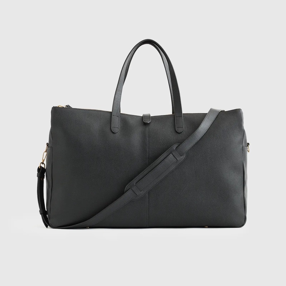 NWOT Quince Italian Leather Triple Compartment Weekender